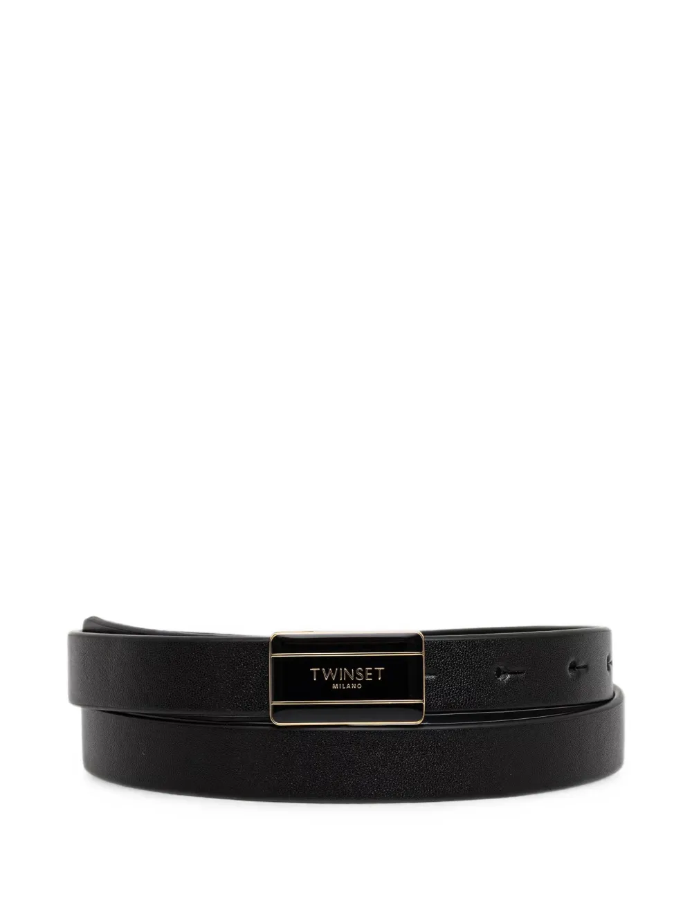 TWINSET logo-plaque leather belt - Nero
