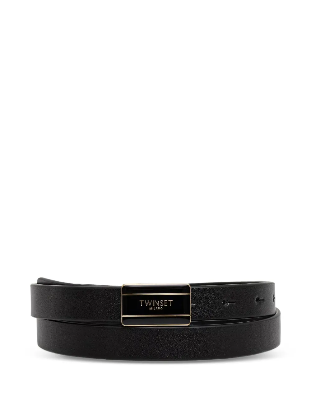 TWINSET logo-plaque leather belt - Nero