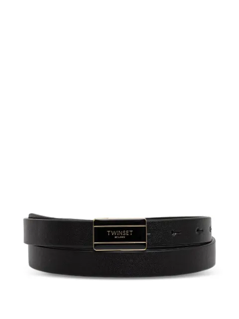 TWINSET logo-plaque leather belt