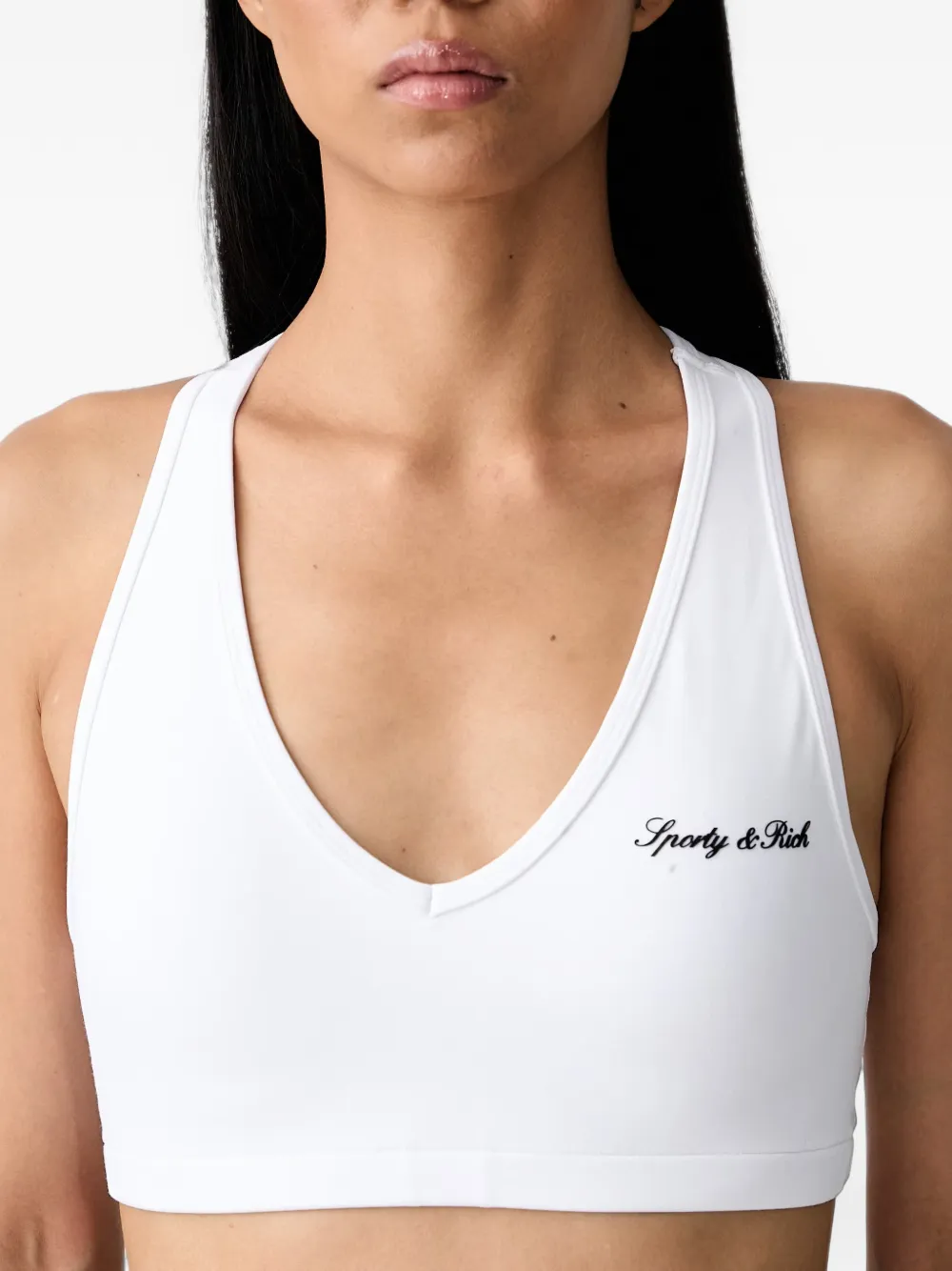 Sporty & Rich Sport-bh met logoprint Wit