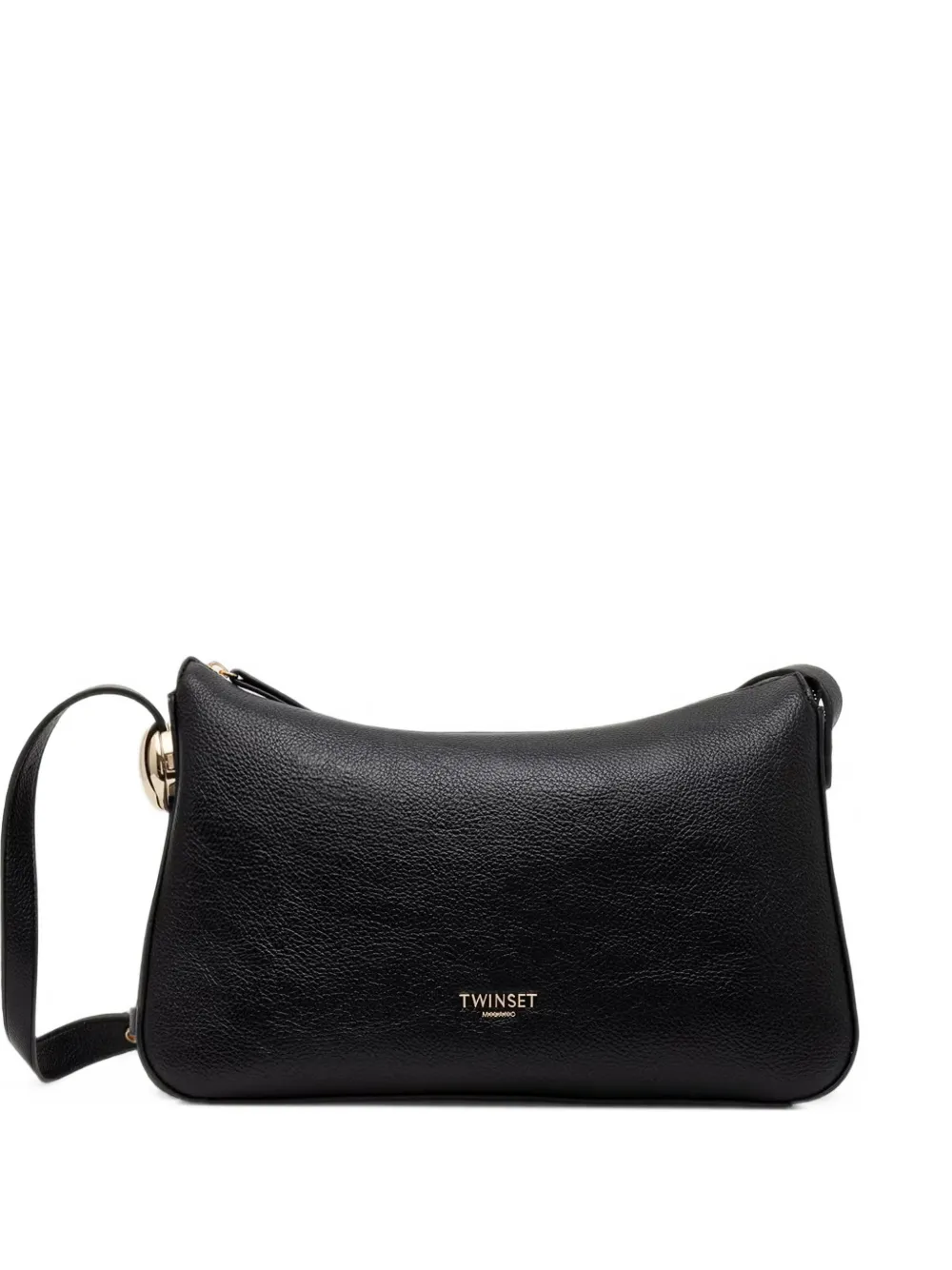 TWINSET logo-plaque leather shoulder bag - Nero