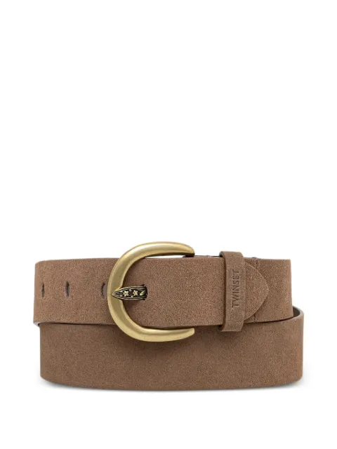 TWINSET engraved-buckle suede belt