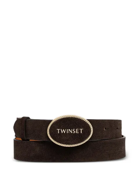 TWINSET logo-plaque suede belt