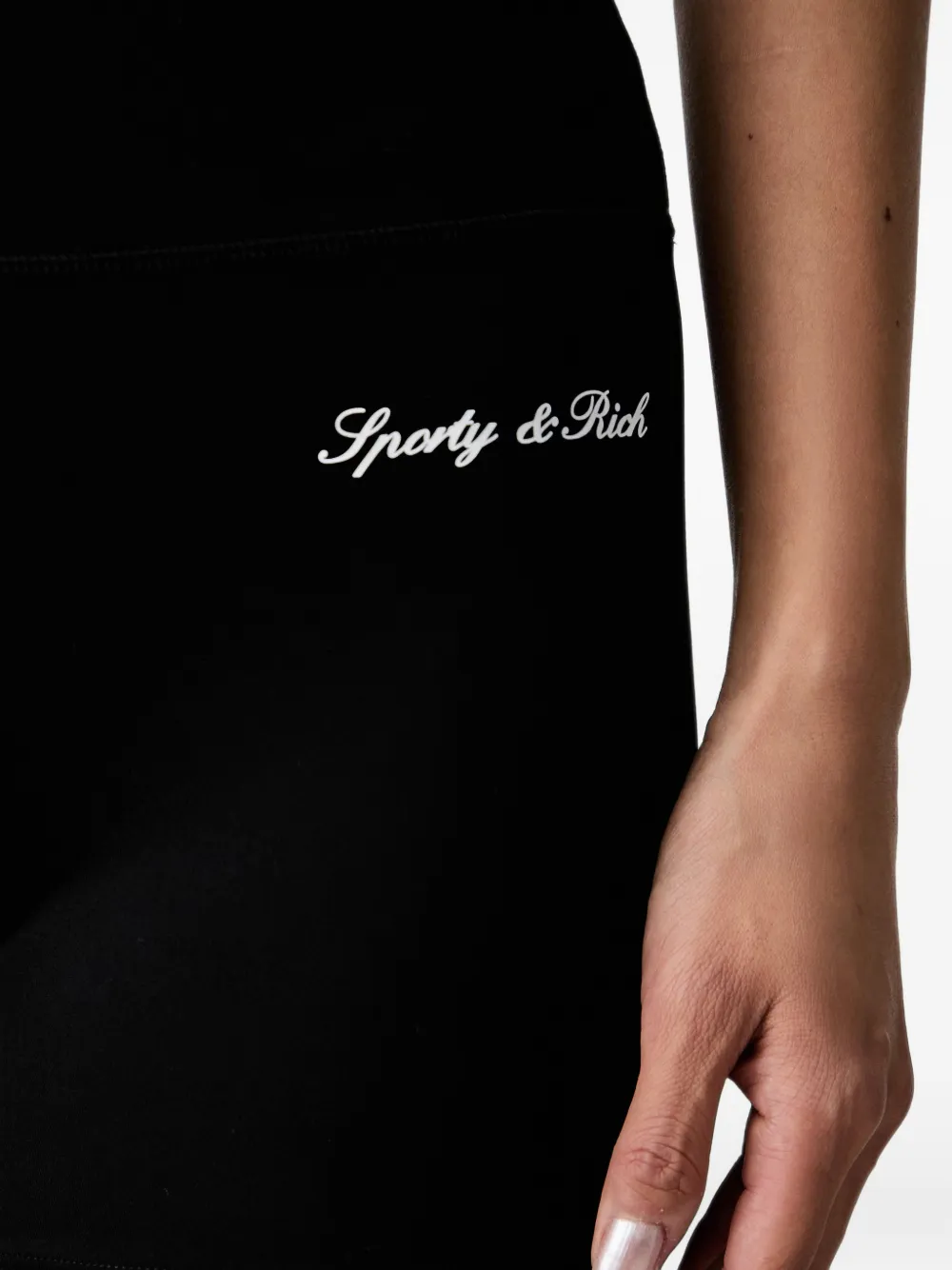 Sporty & Rich Shorts met logoprint Zwart