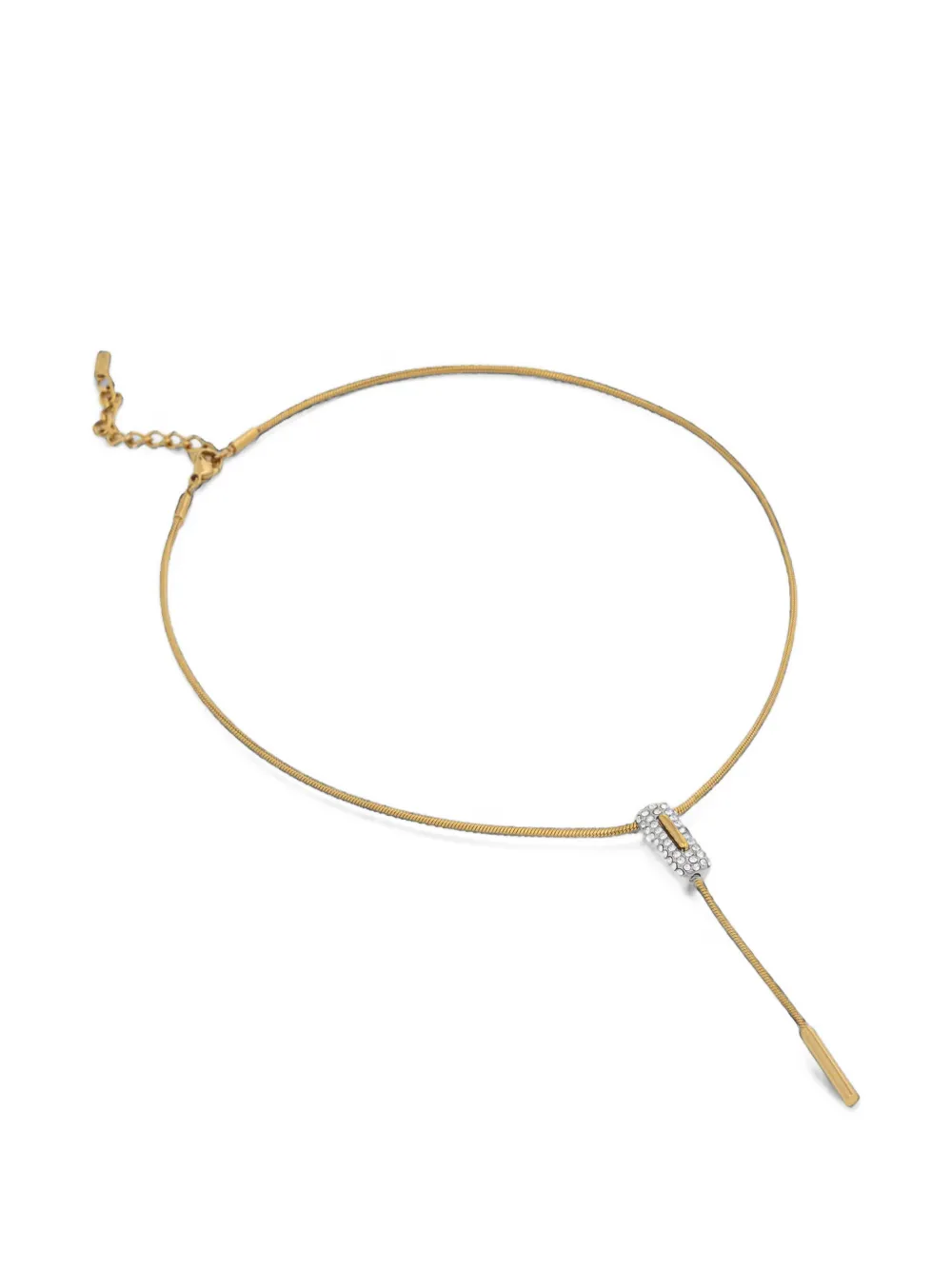 Trussardi crystal-embellished lariat necklace - Oro