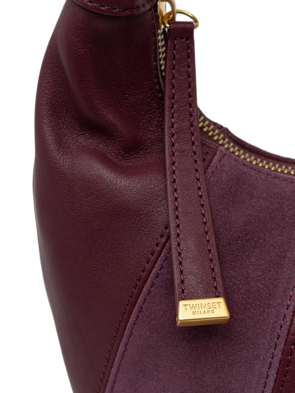 TWINSET Suède en leren tas Paars