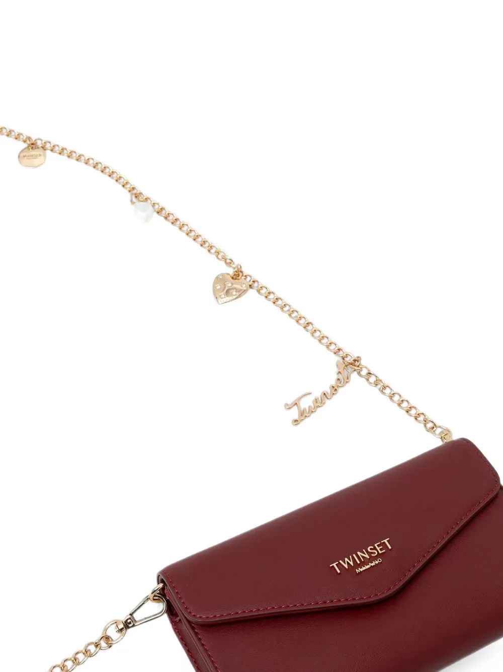 TWINSET Crossbodytas verfraaid met bedel Rood