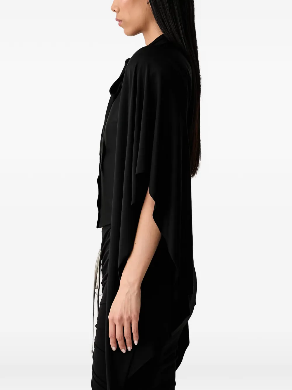 VETEMENTS Blouse met capemouwen en strik Zwart