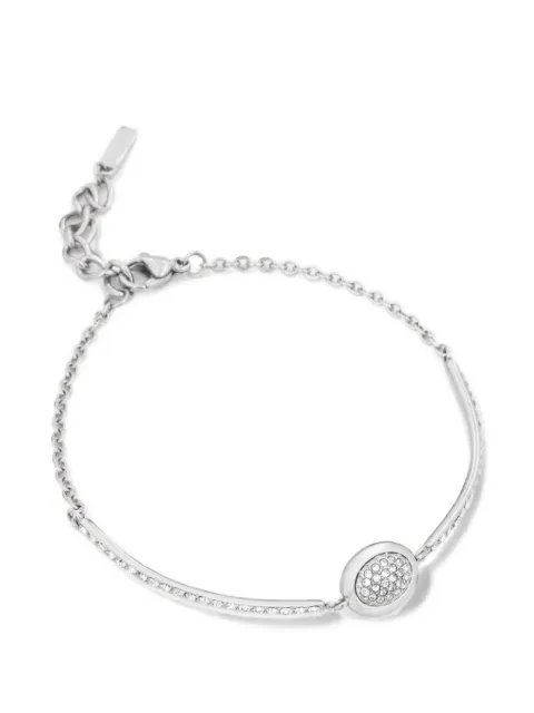 Trussardi crystal-embellished oval-pendant bracelet