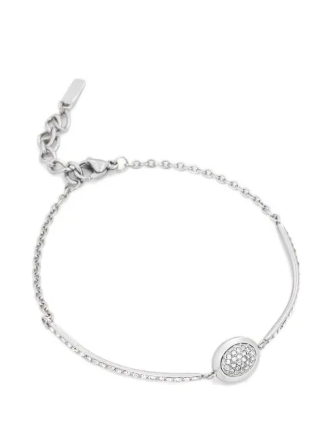 Trussardi crystal-embellished oval-pendant bracelet