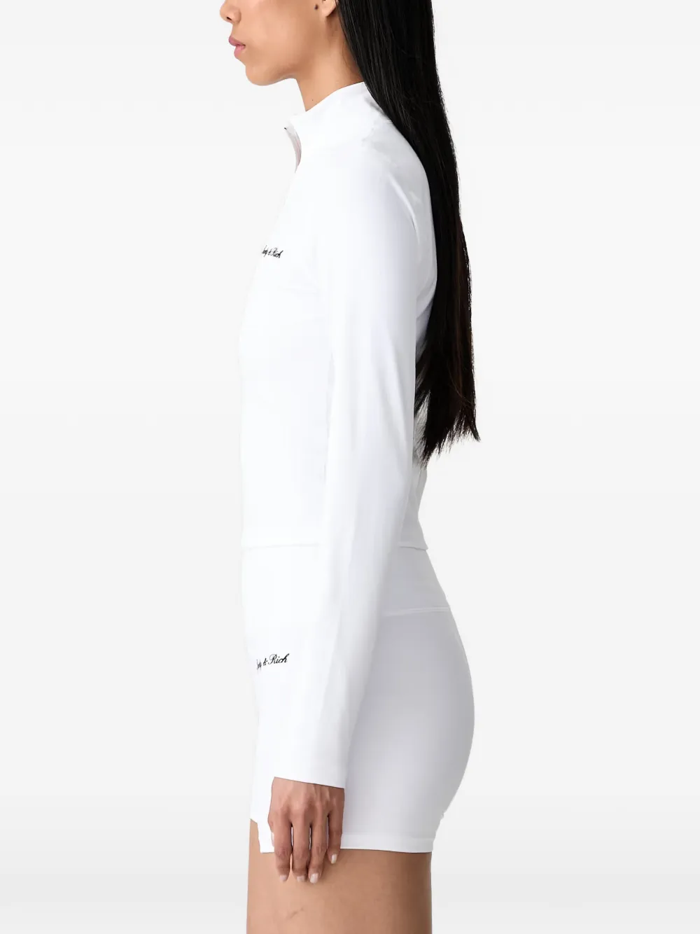 Sporty & Rich Sweater met logopatch en kwart rits Wit