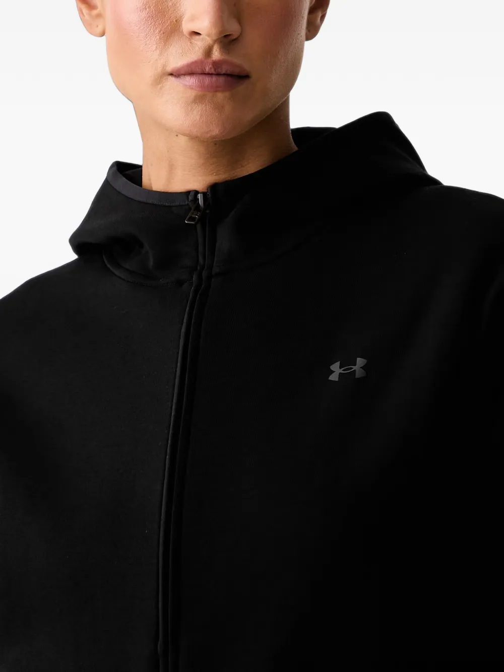 Under Armour UA Unstoppable logo-print zip-up hoodie Zwart