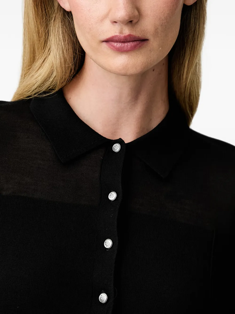 DKNY Vest met knopen en doorzichtige vlakken Zwart