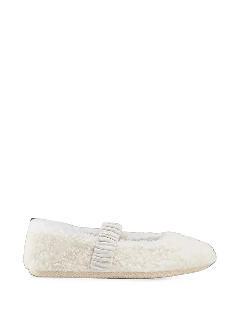 BOGNER Vienna shearling-effect ballet flats - Bianco