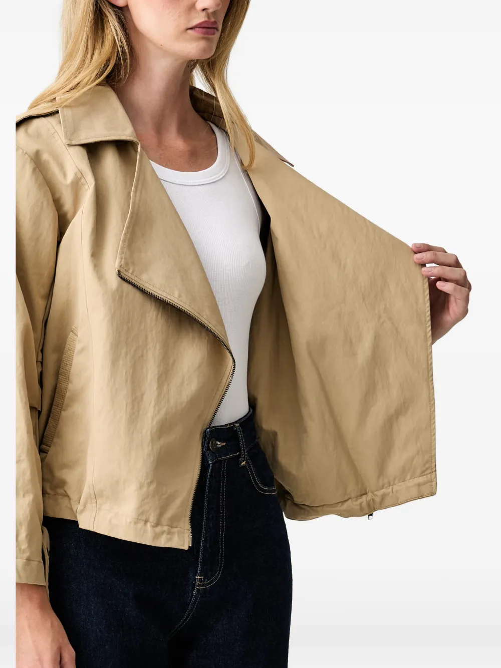 DKNY Bikerjack met rits Beige