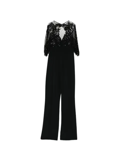 Zuhair Murad mono con apliques y capa de encaje