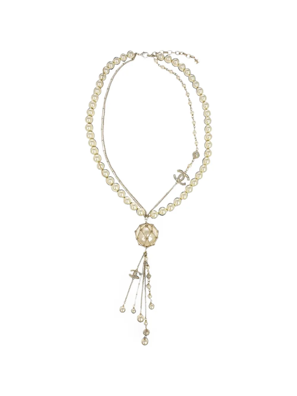 CHANEL Pre-Owned Collana con logo 2019 - Oro