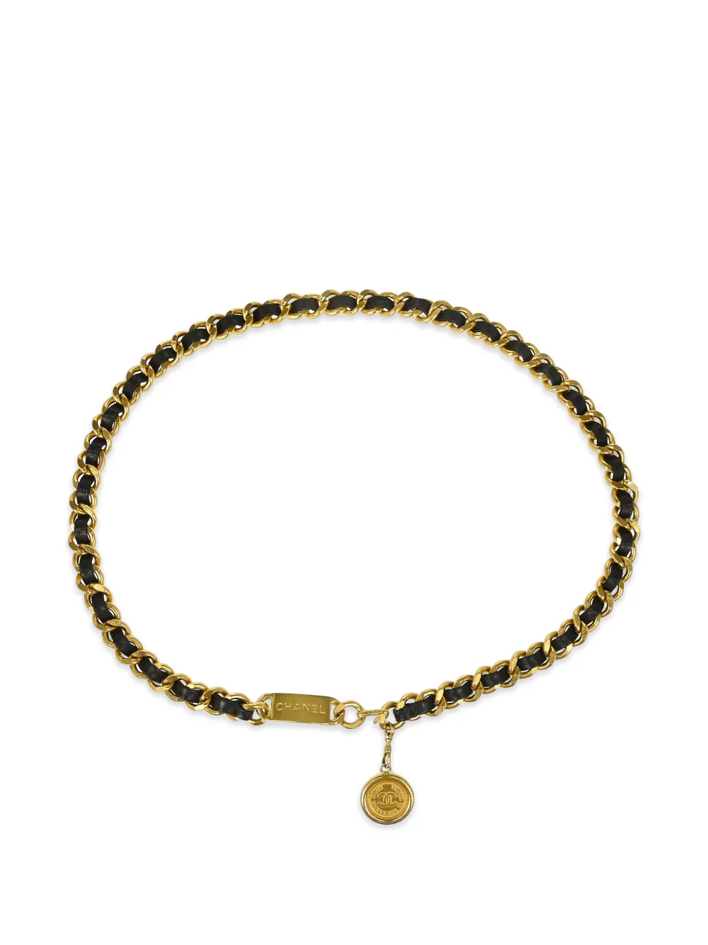 CHANEL Pre-Owned 1990-2000 Kettengürtel mit Medaillon - Schwarz
