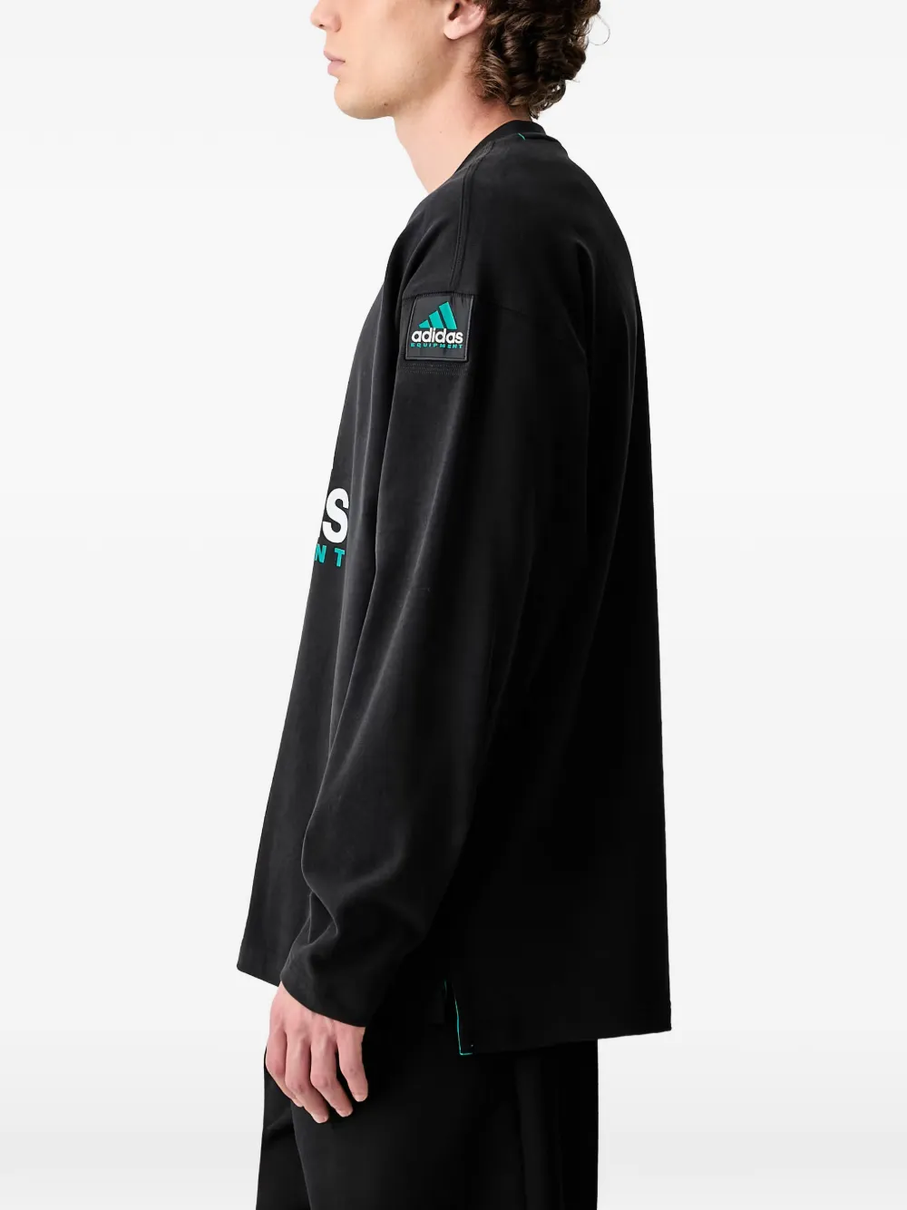 adidas Equipment logo-print T-shirt Zwart