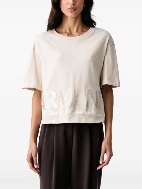 Armani Exchange sequin-embellished logo T-shirt