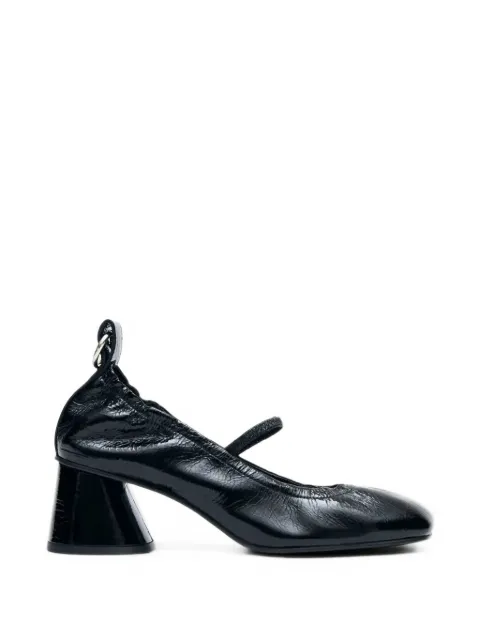 ALOHAS Rhiane crinkled-finish block-heel pumps