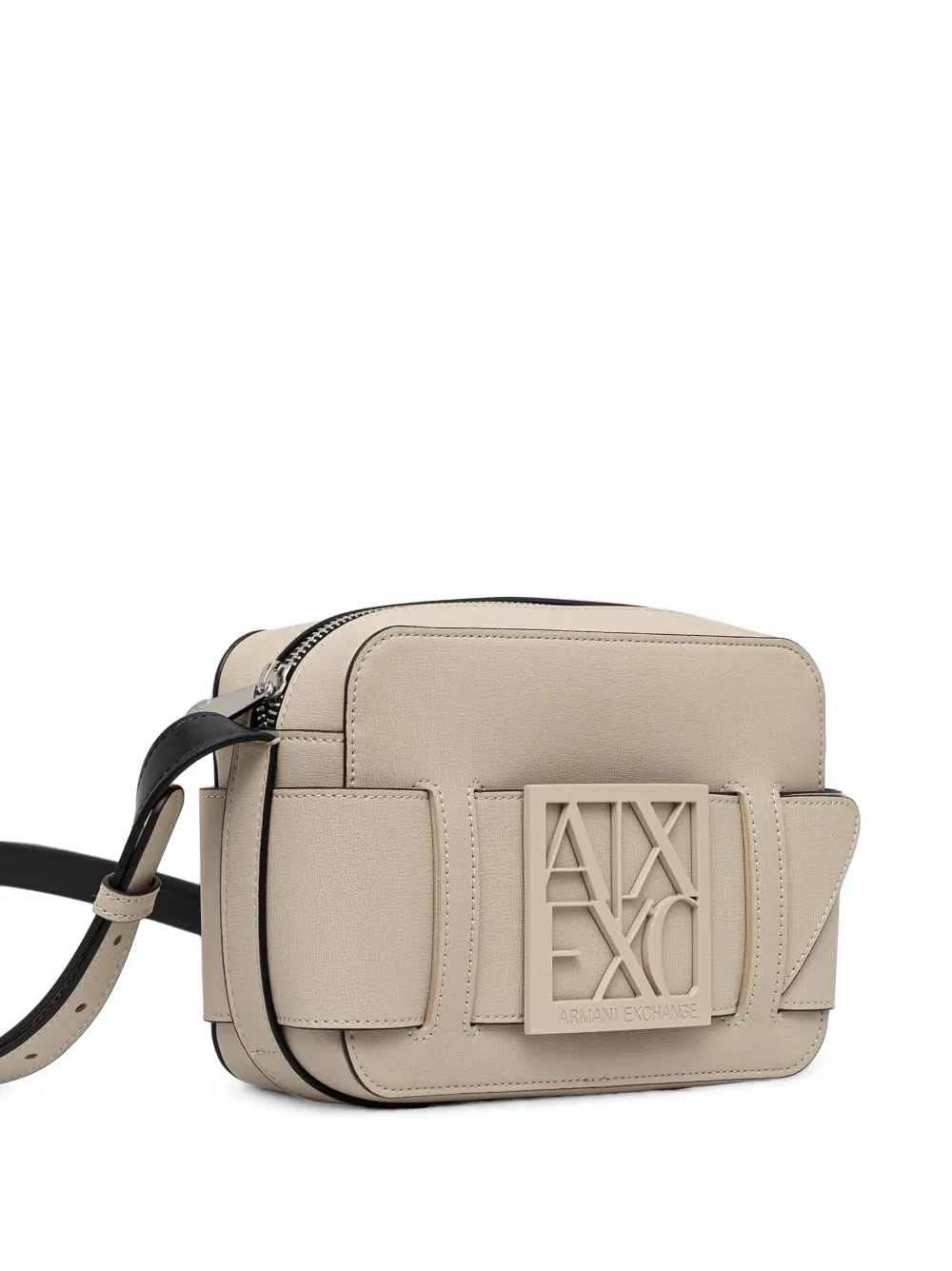 Armani Exchange Crossbodytas met logoplakkaat Beige
