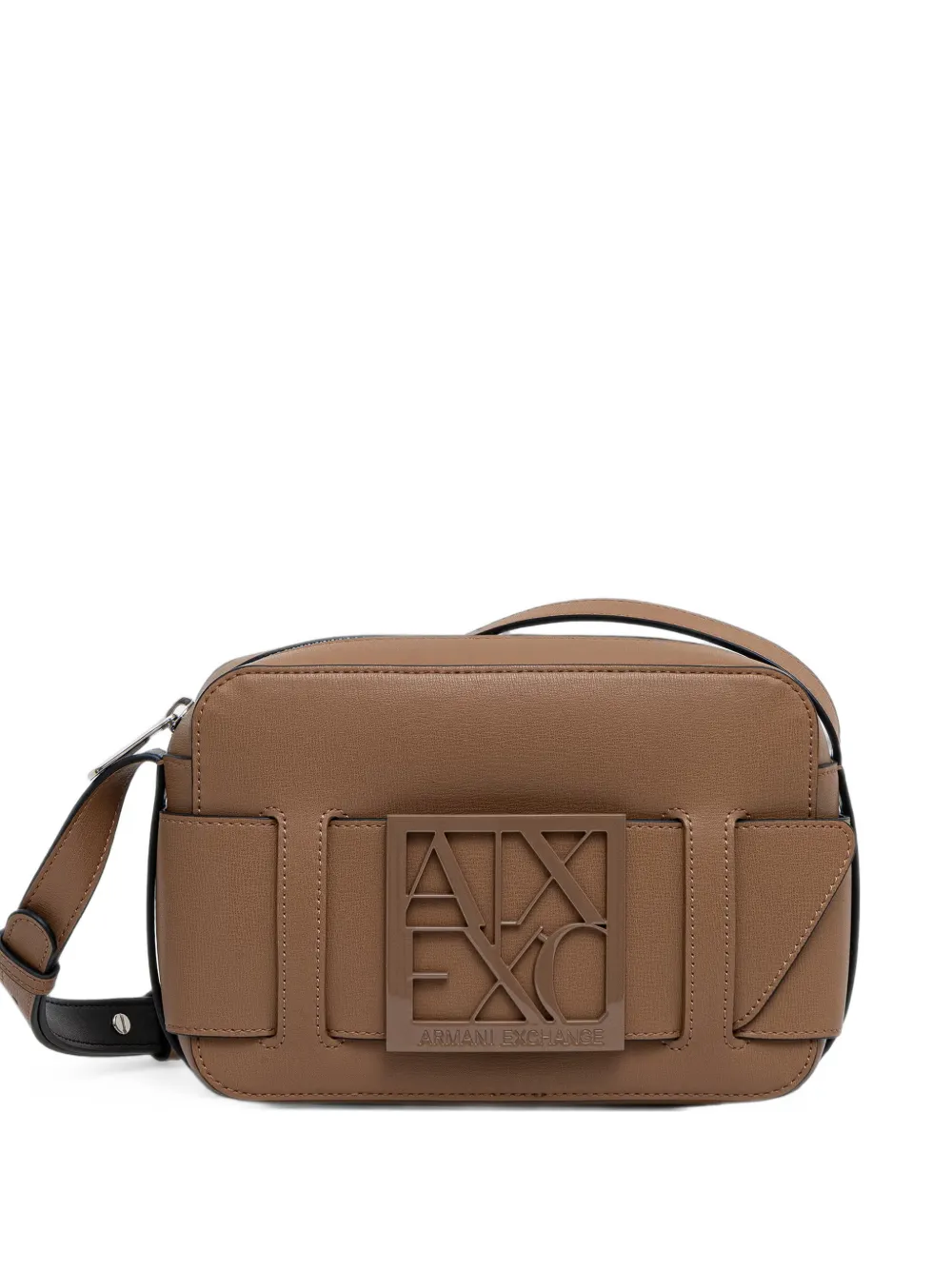 Armani Exchange Logo-plaque Cross Body Bag In Brown