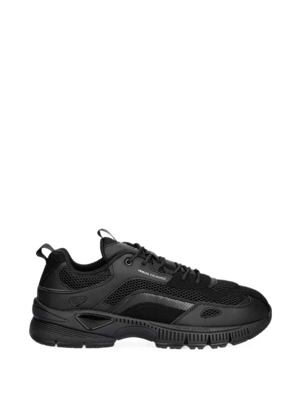 Armani Exchange mesh-panelled sneakers Zwart