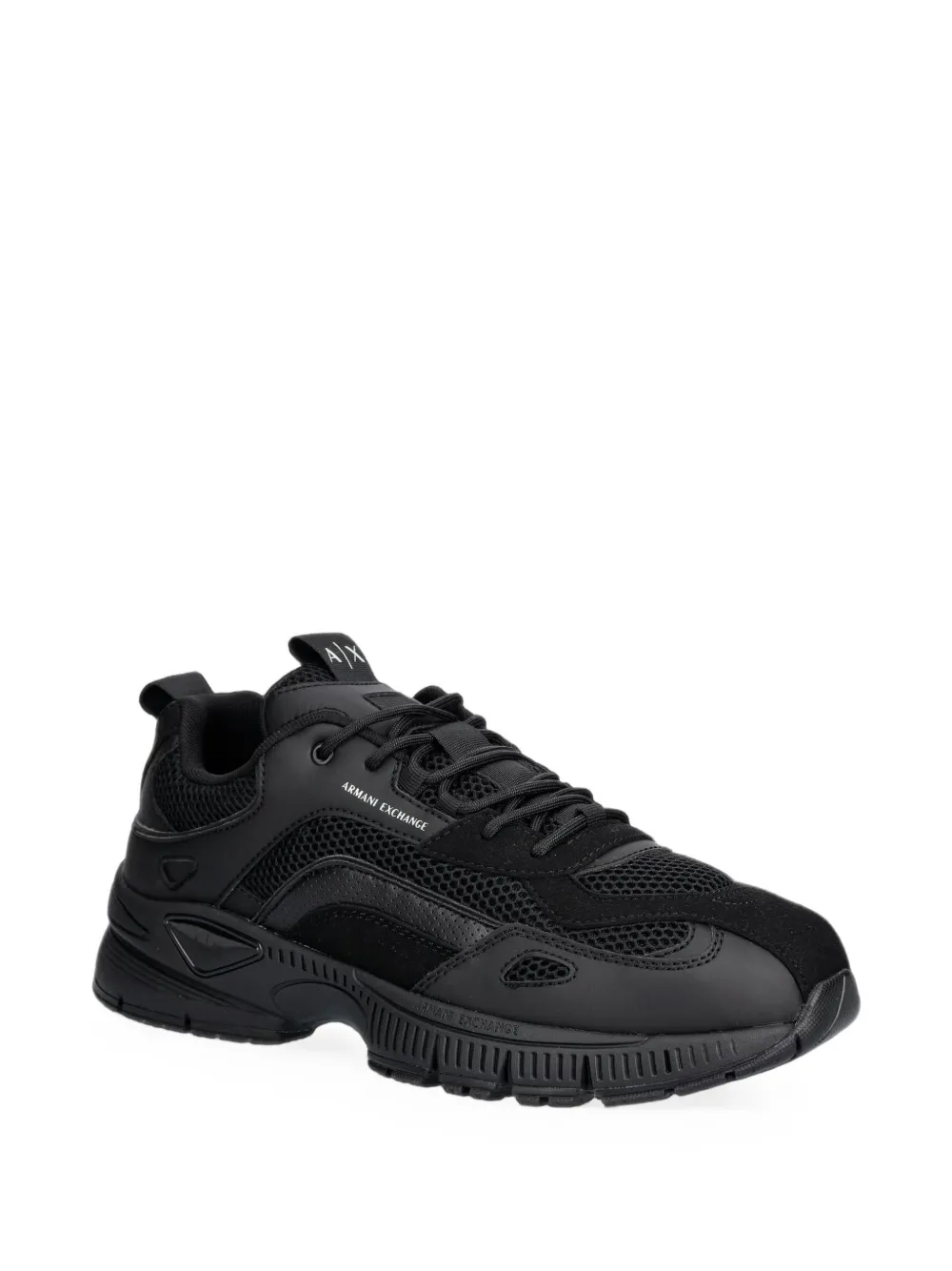 Armani Exchange mesh-panelled sneakers Zwart