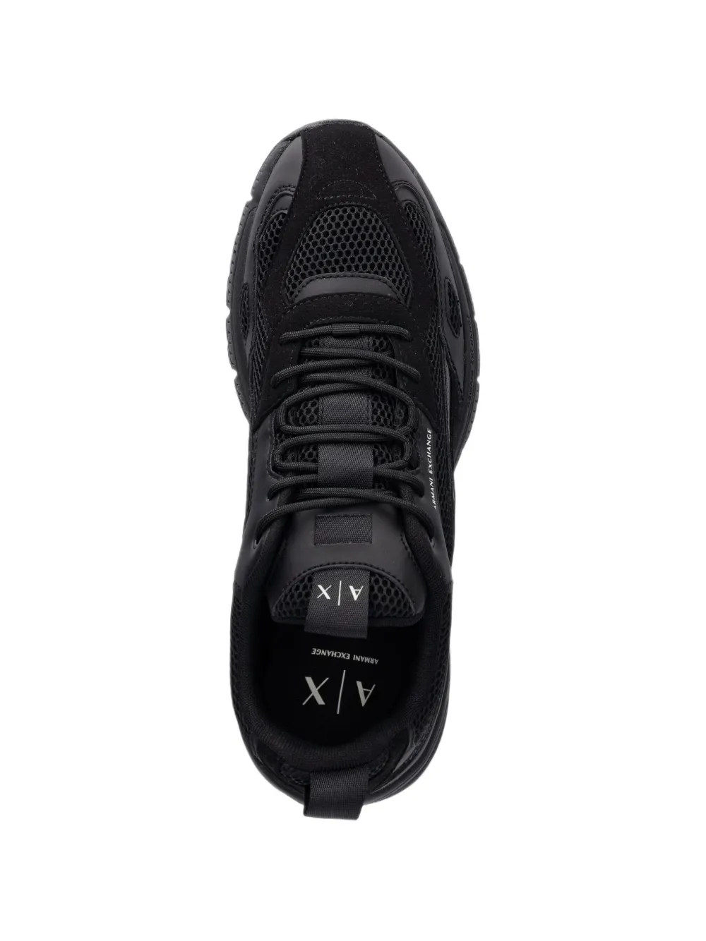 Armani Exchange mesh-panelled sneakers Zwart