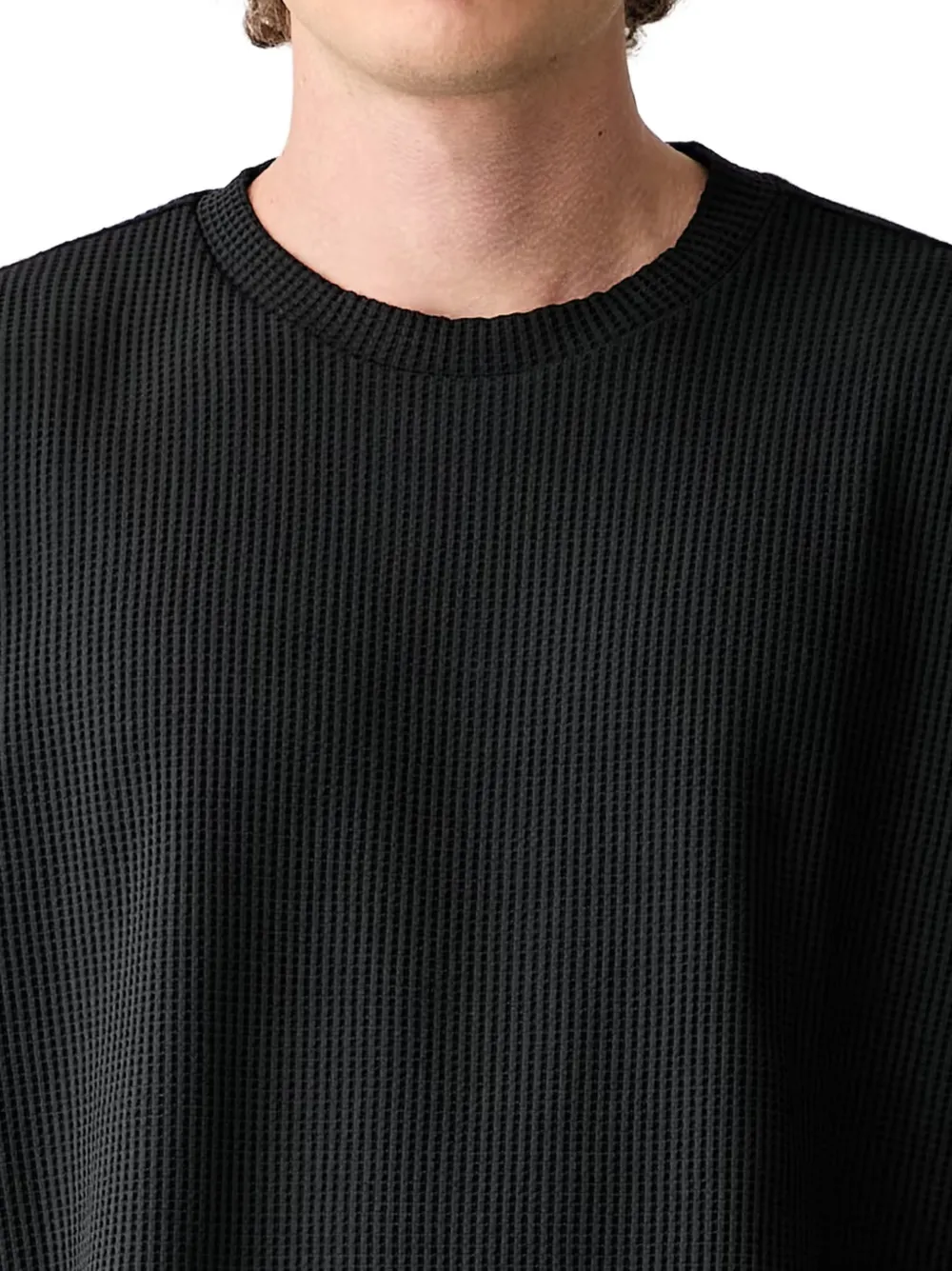 adidas waffle-knit long-sleeve T-shirt Zwart
