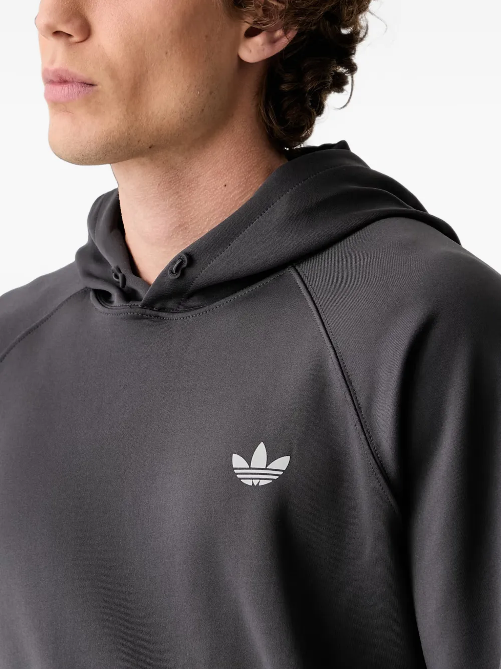 adidas logo-print raglan-sleeve hoodie Grijs