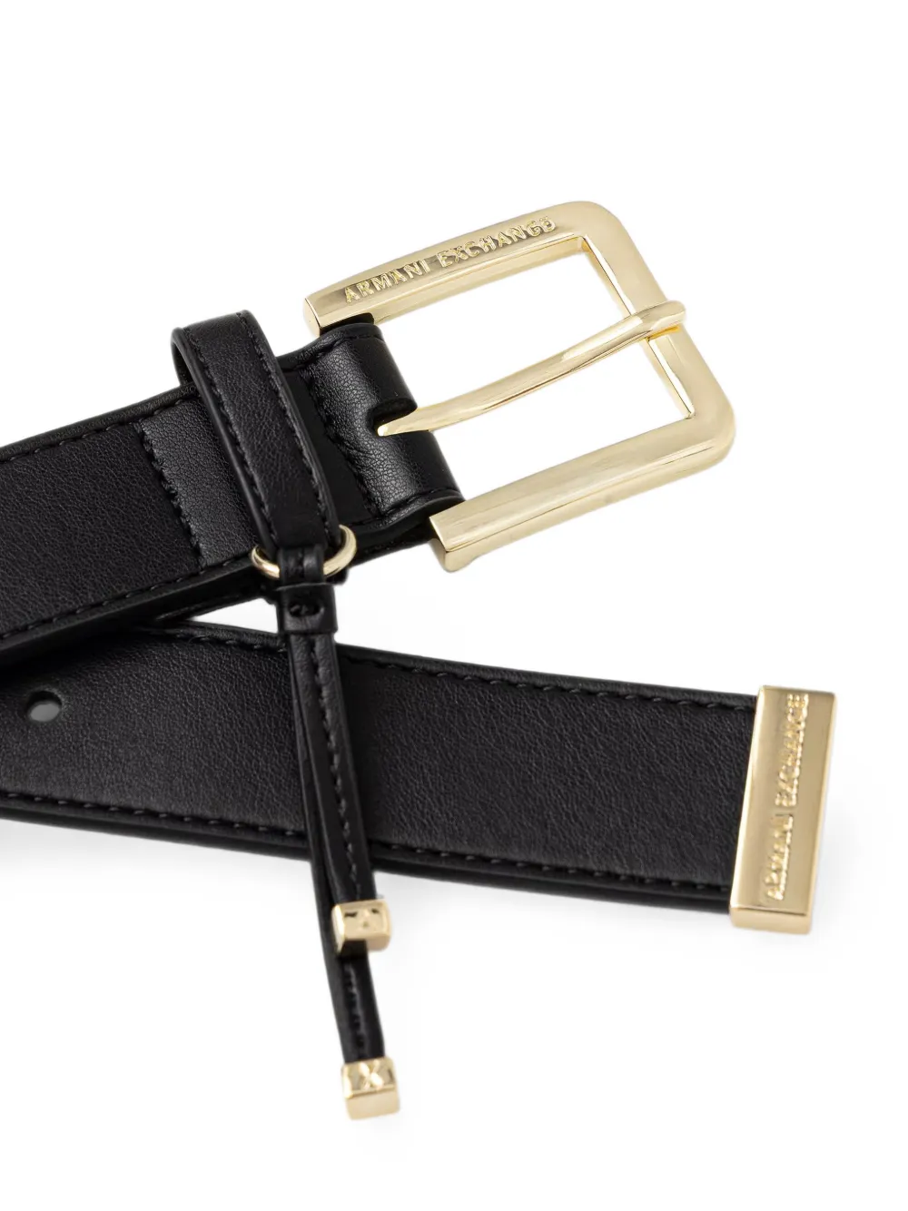 Armani Exchange Gespriem met gegraveerd logo Zwart