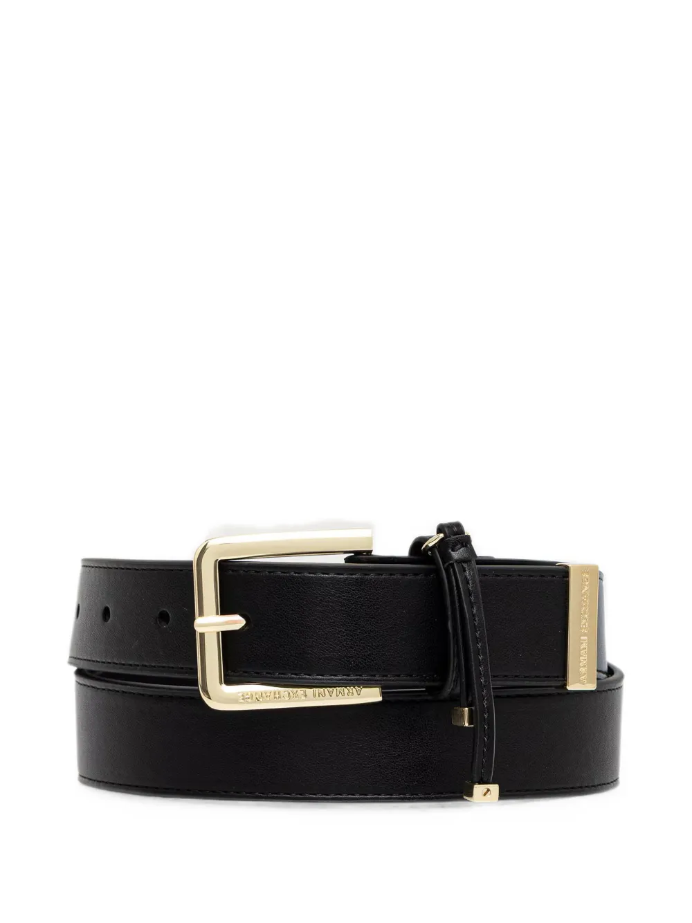 Armani Exchange logo-engraved buckle belt - Nero