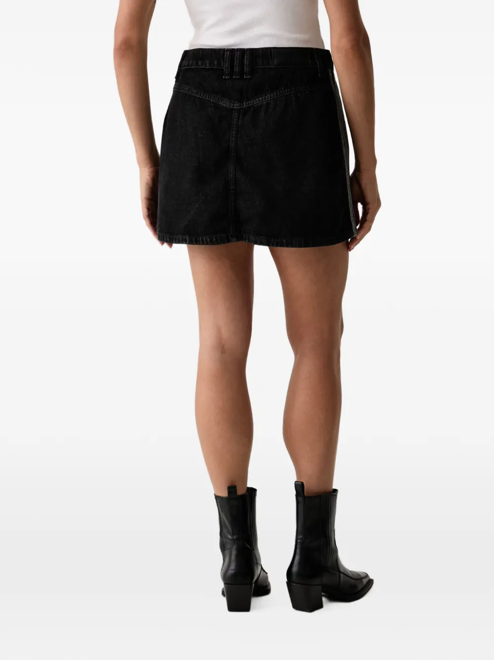 adidas 3-Stripe denim mini-rok Zwart