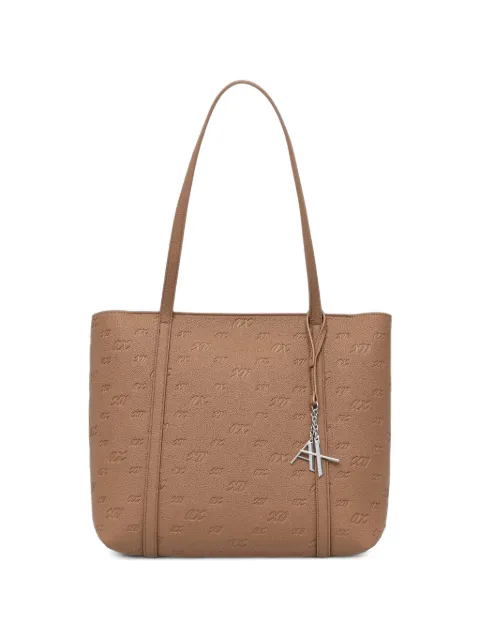 Armani Exchange logo-embossed pebbled-effect tote bag