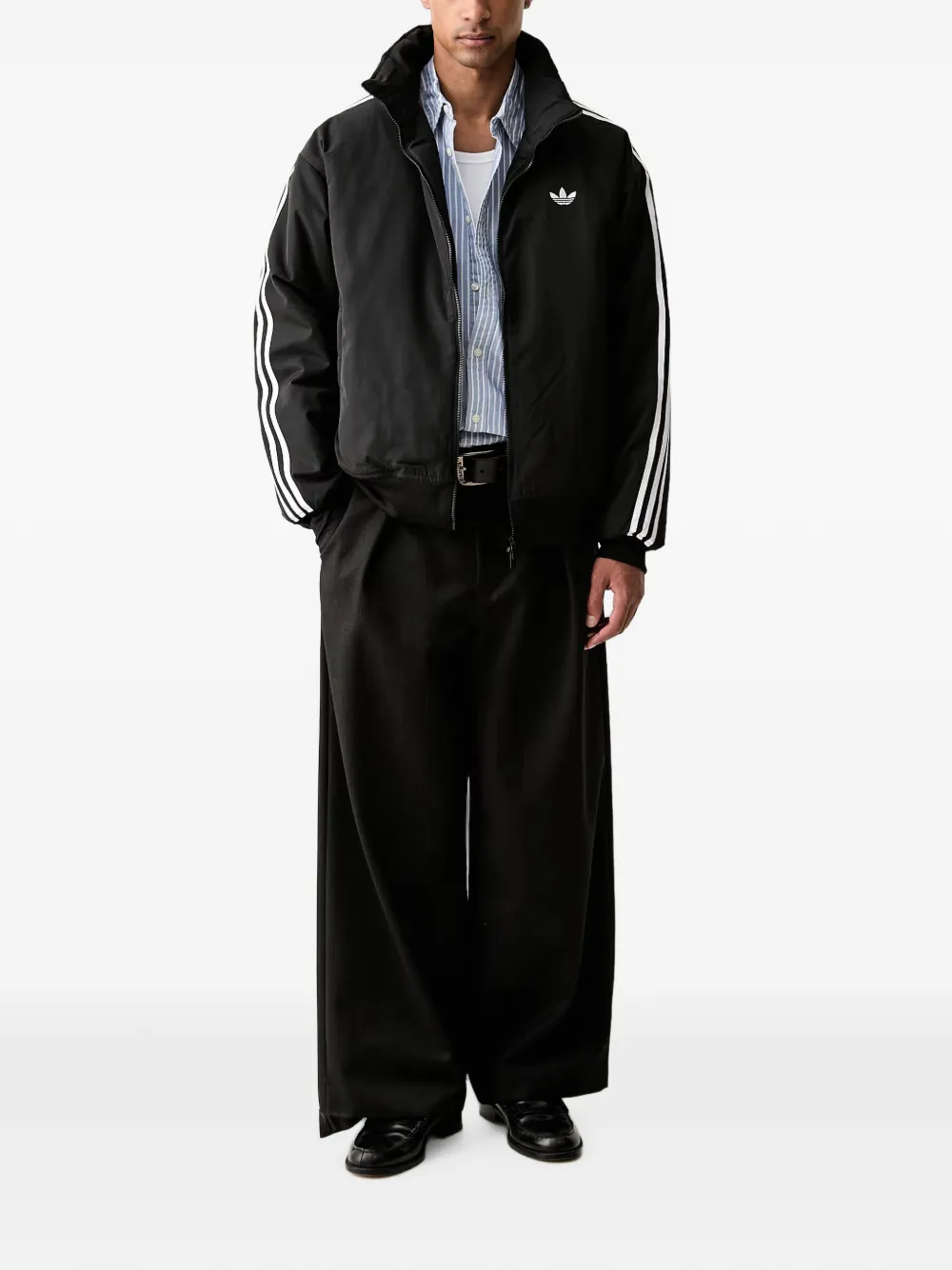 adidas Firebird logo-embroidered jacket Zwart
