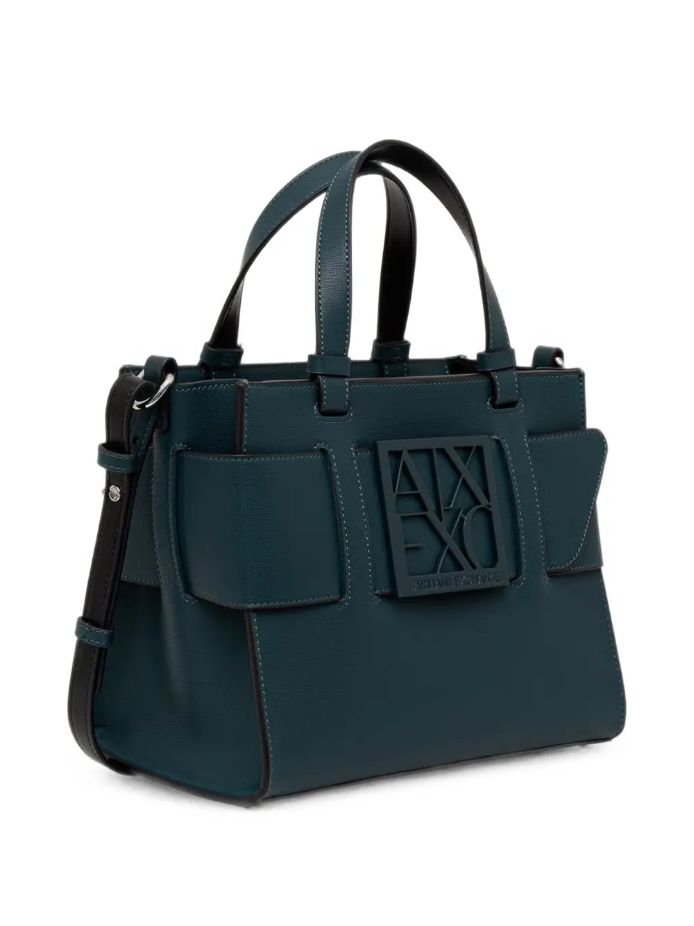 Armani Exchange Shopper met logo-plakkaat en gespen Groen