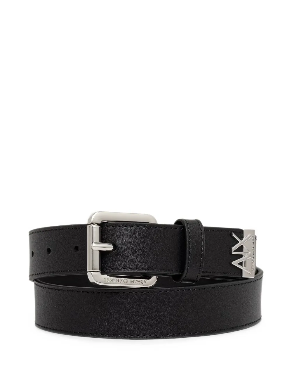 Armani Exchange logo-plaque buckle belt - Nero