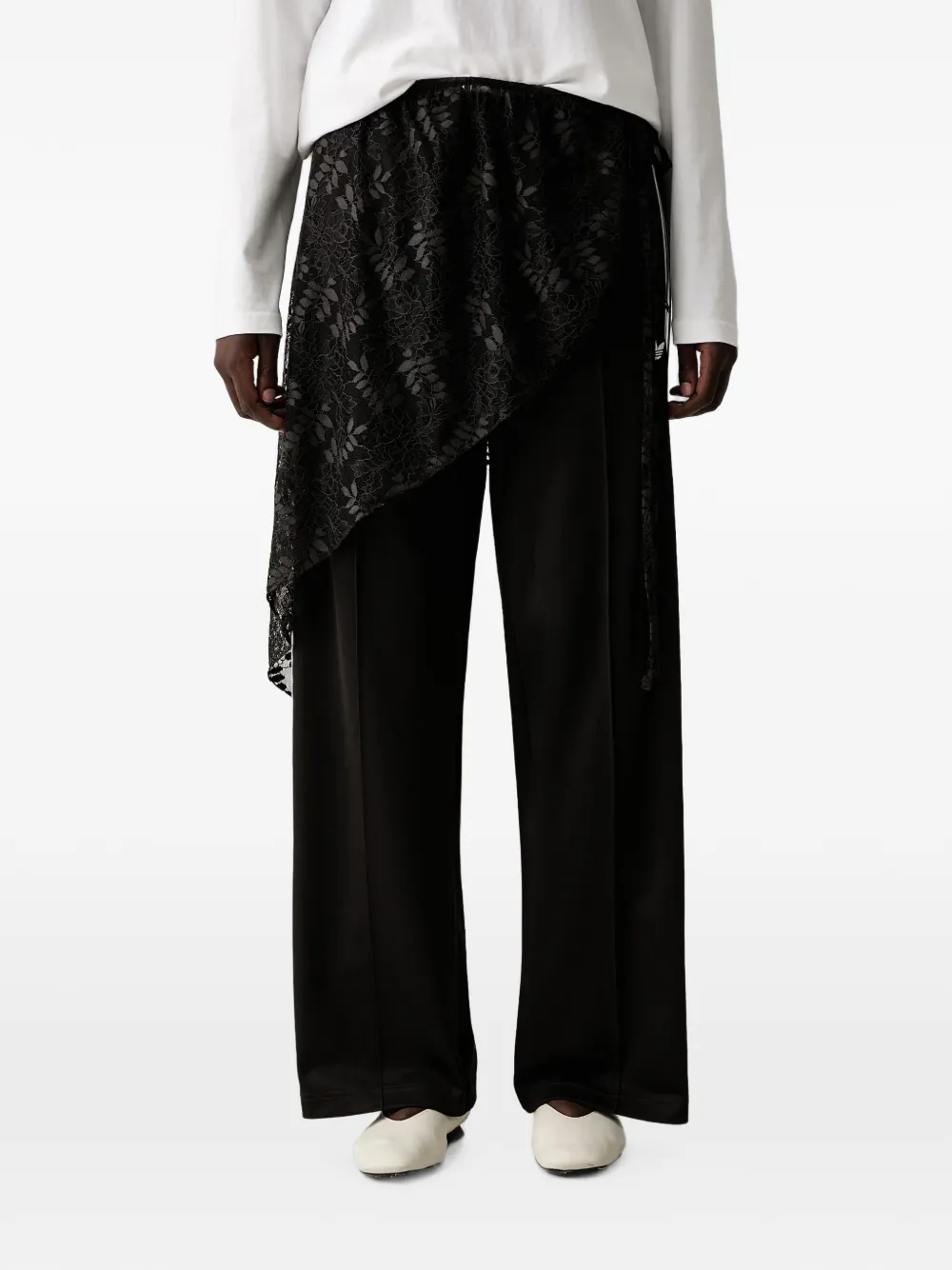 adidas lace-overlay track pants - Nero