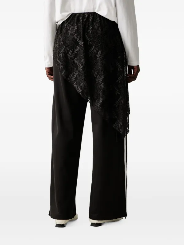 Adidas lace-overlay Track Pants | Black | FARFETCH