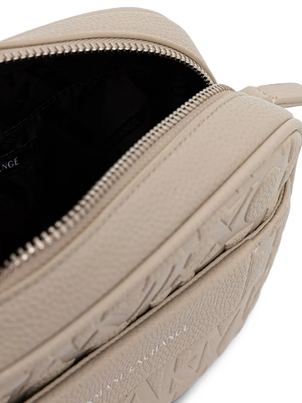 Armani Exchange logo-embossed cross body bag Beige