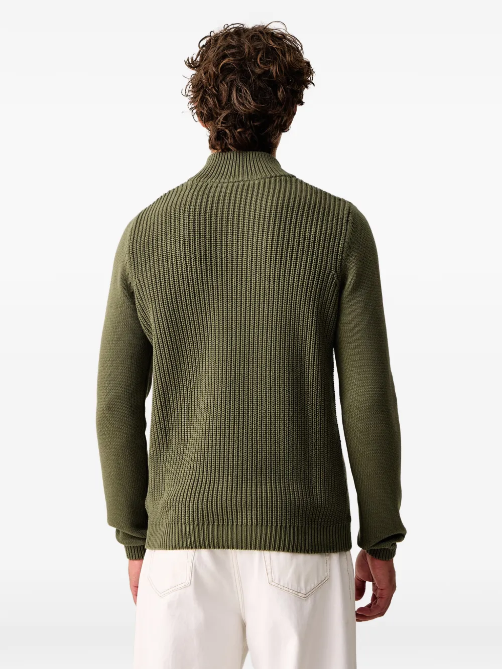 Aeronautica Militare Ribgebreide trui met knopen Groen