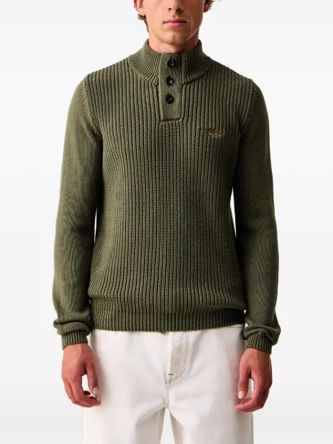 Aeronautica Militare ribbed-knit button-up sweater