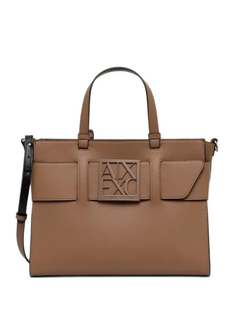 Armani Exchange cabas à plaque logo