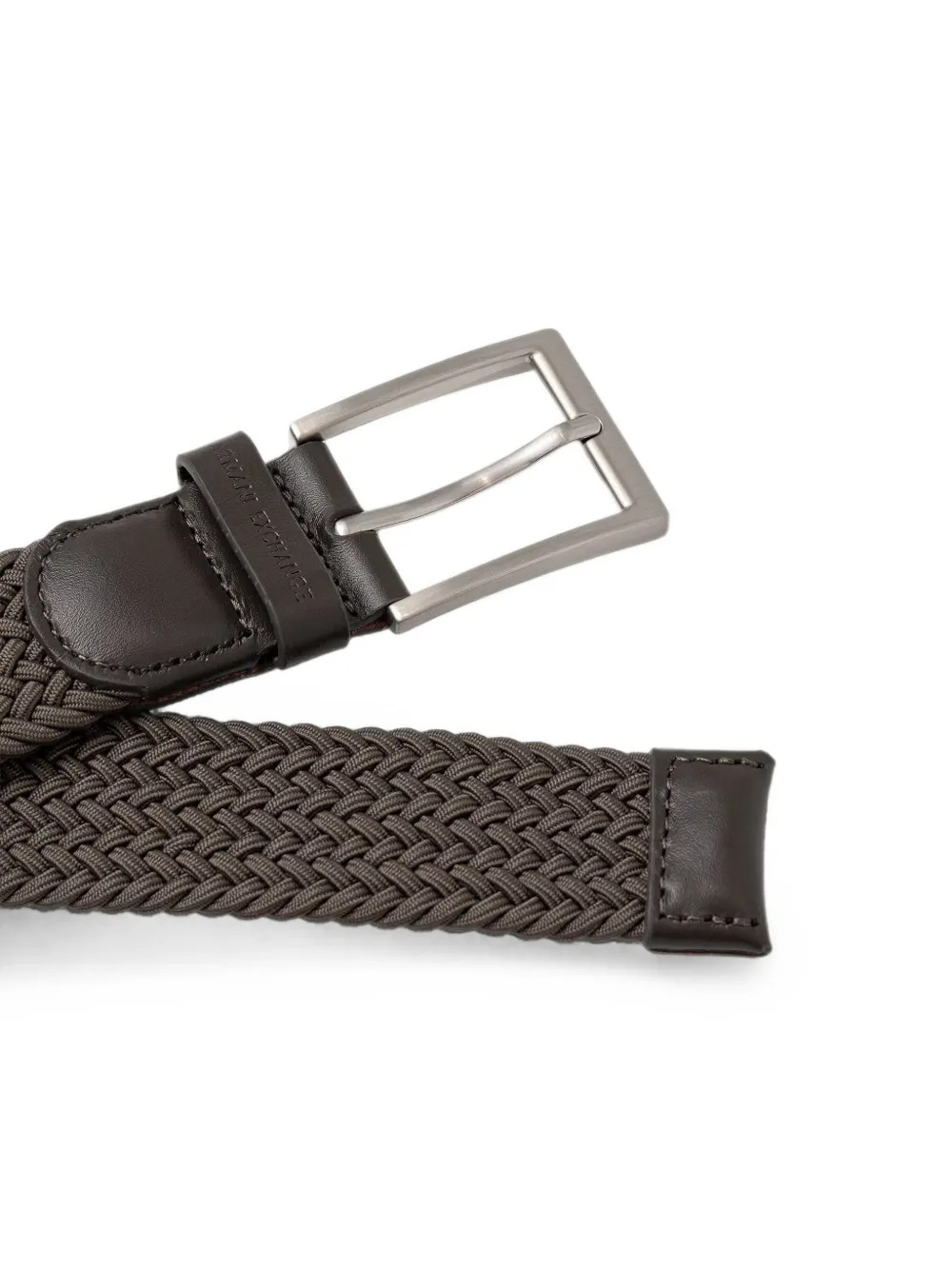 Armani Exchange Gevlochten riem met leren afwerking Bruin