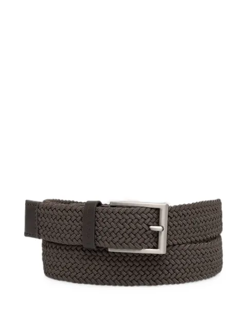 Armani Exchange braided leather-trim belt