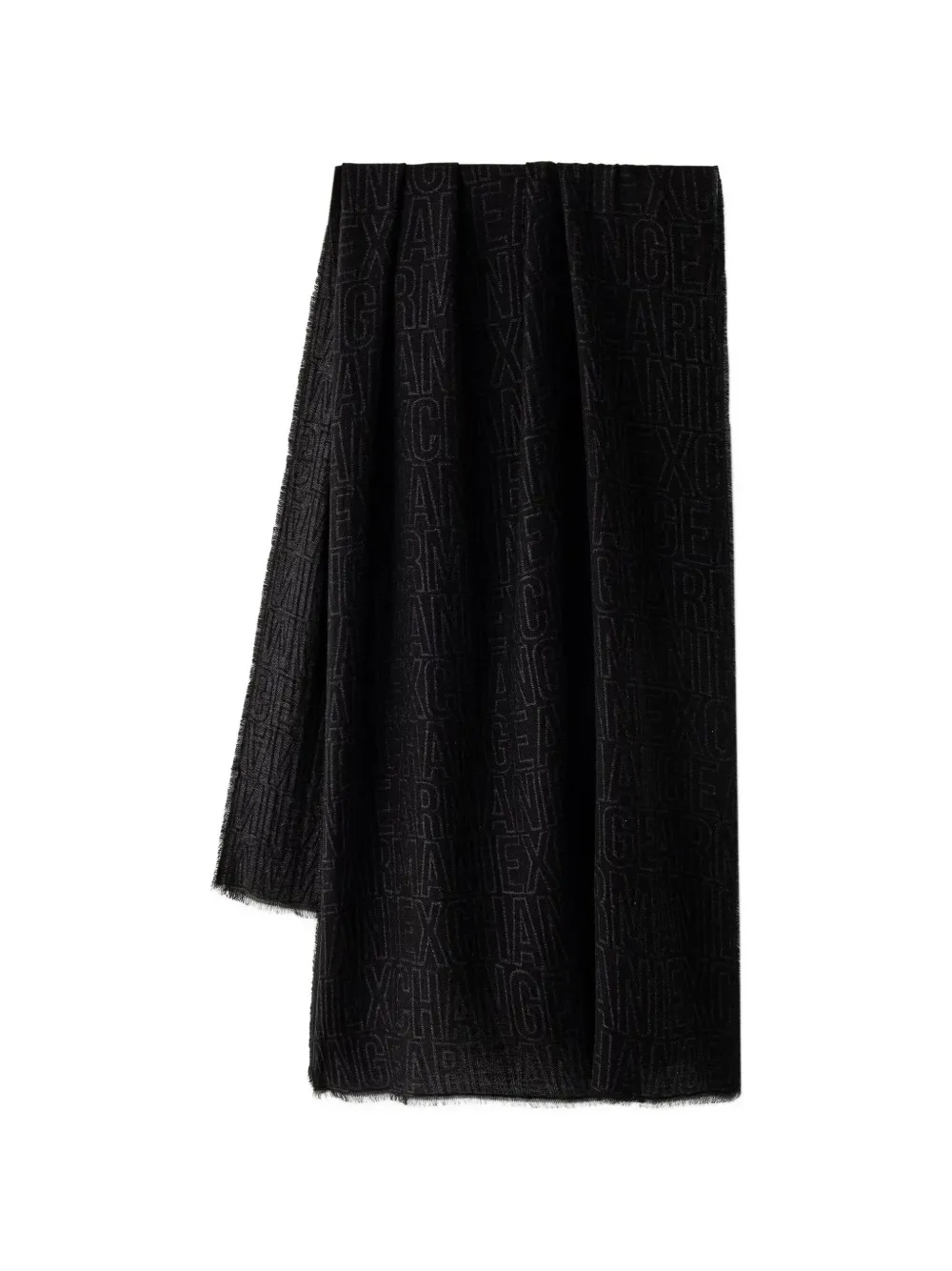 Armani Exchange all-over logo-print scarf - Nero