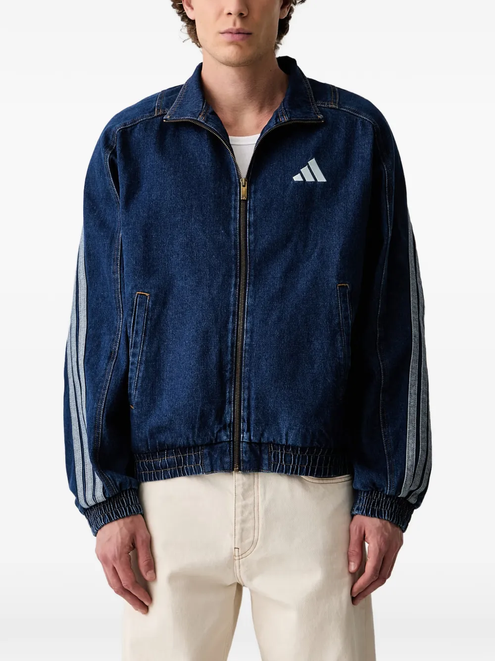 adidas джинсовая куртка с вышитым логотипом | синий | Image 1