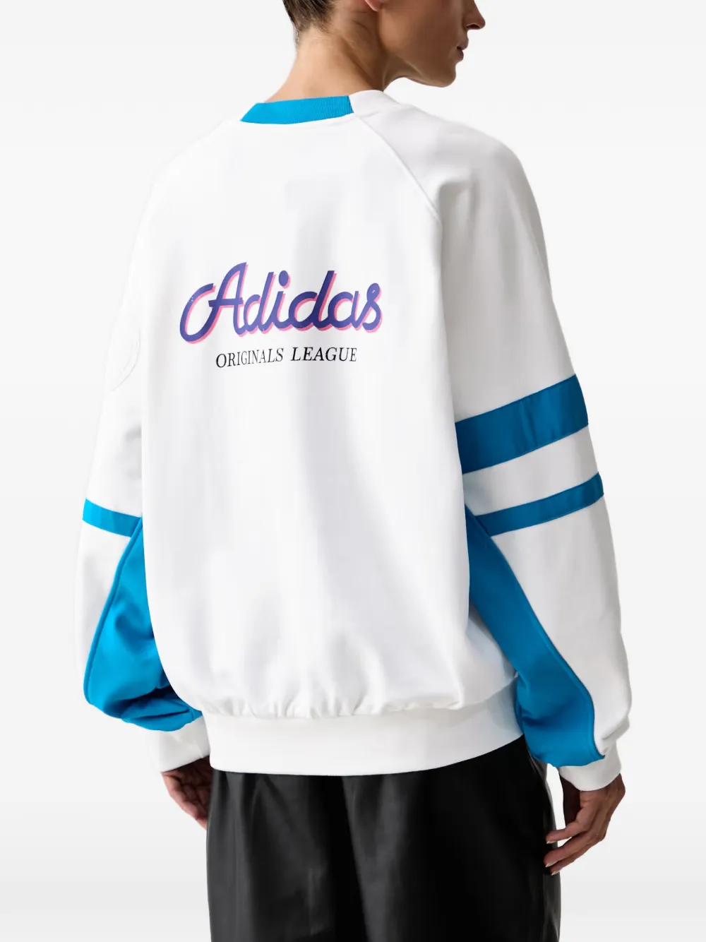 adidas graphic-print panelled sweater Wit